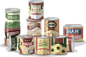 Illustration of canned food