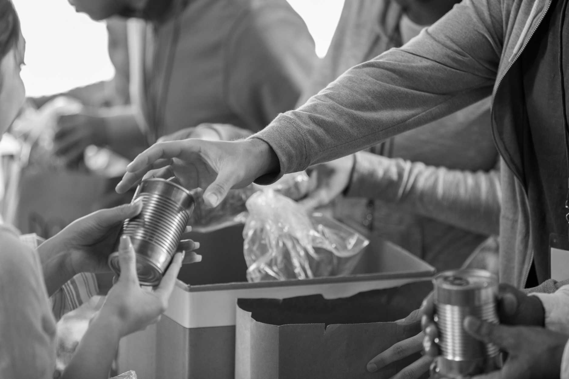 Food being handed out at a pantry